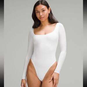 Lululemon Wundermost square-neck bodysuit - white